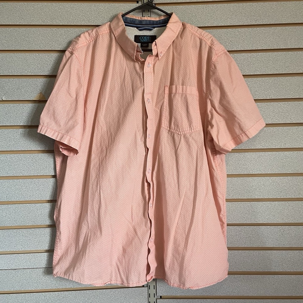 Cody James Orang White Short Sleeve Button Up  Western Shirt‎ 2X XXL